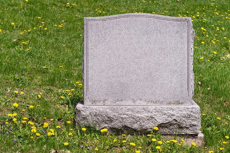 Blank gravestone